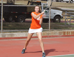 Former Legacy student Megan Henry now attends Baker University in Kansas and play for their tennis team